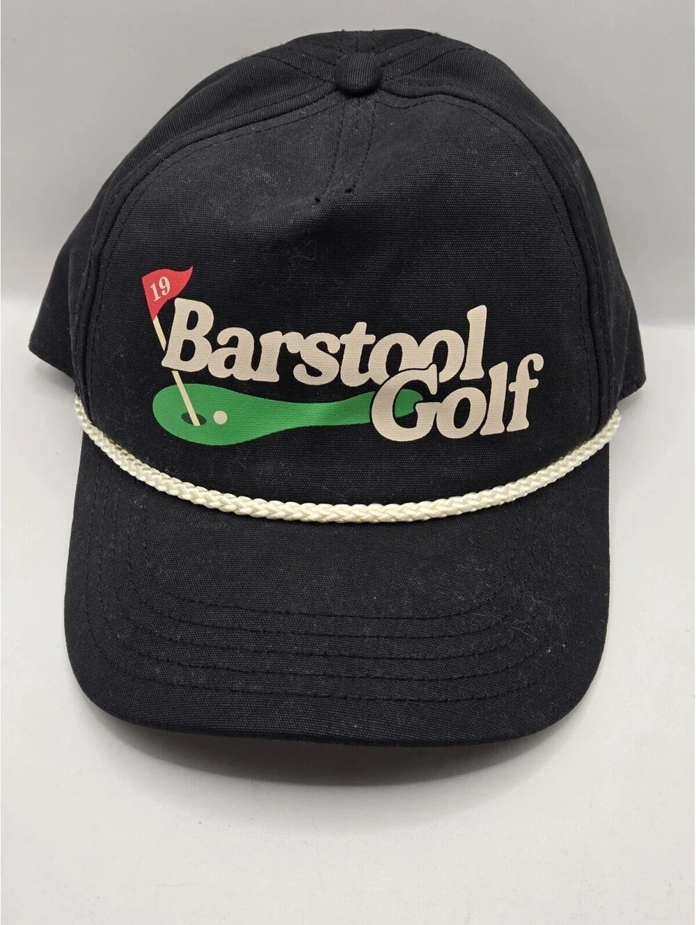 Barstool Golf Men’s Rope Hat Adjustable Snapback Cap Black